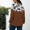 Women's Loose Top Casual Leopard Print Button Long Sleeves