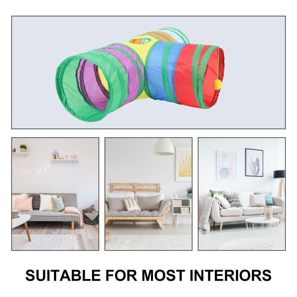 Breathable Cat Tunnel Tube Polyester+Steel Wire Pet Fun Play Toy Portable Cat Nest Guinea Pig