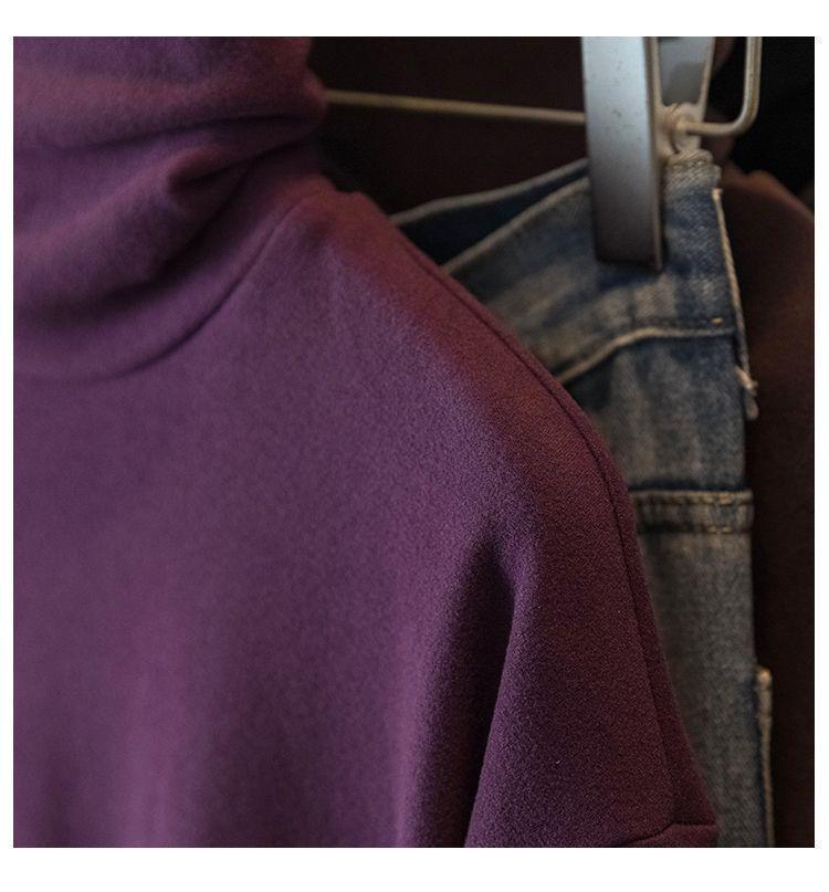 Женский топ большого размера из немецкого бархата с кружевом, длинный рукав, высокий воротник - Стройнящая осенне-зимняя верхняя одежда