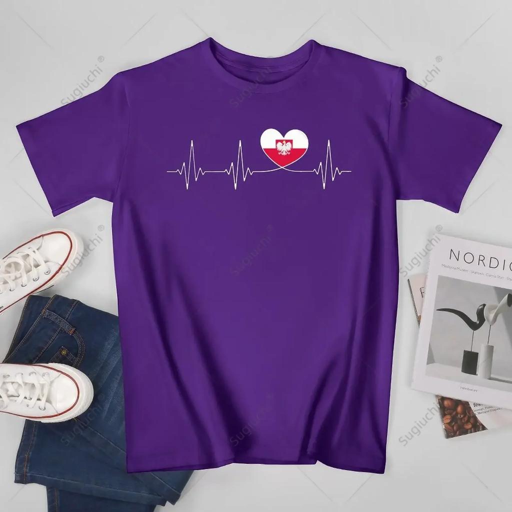Unisex Unisex Poland Flag Polska Heartbeat I Love In Heart Tshirt Tees T Shirts WoUnisex Boys 100 Cotton TShirt