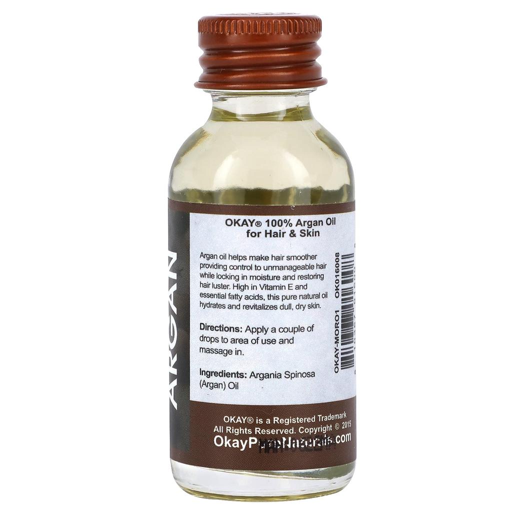 Okay Pure Naturals 100% Pure Oil, Argan, 1 Fl Oz (30 Ml)