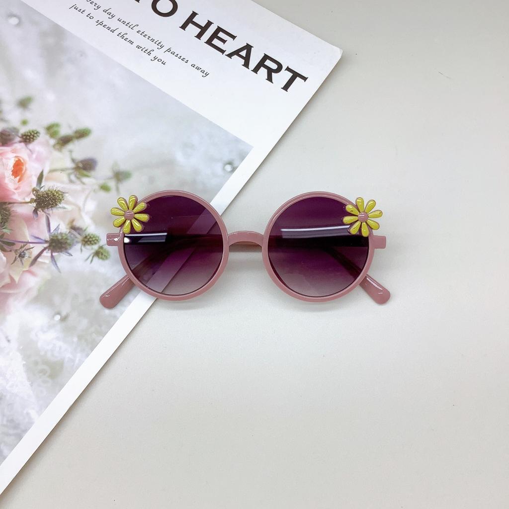 Детские солнцезащитные очки с маленьким цветком, симпатичная оправа из поликарбоната, для девочек, солнцезащитные очки с защитой от ультрафиолета, для мальчиков, солнцезащитные очки