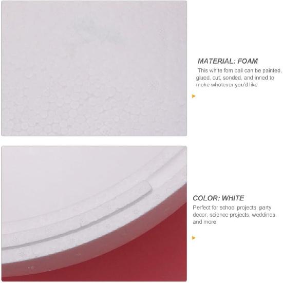 Holibanna White Foam Balls Round Spheres Hollow Foam Ball Polystyrene Balls Modeling Foam Ball for Christmas Table Centerpiece Decor (30CM)