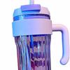 920ml Large Capacity Handheld Water Bottle Leakproof Sports Water Bottle with Straw for Sports Office Purple