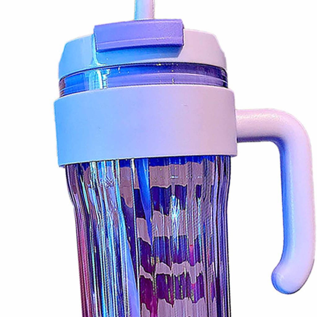 920ml Large Capacity Handheld Water Bottle Leakproof Sports Water Bottle with Straw for Sports Office Purple