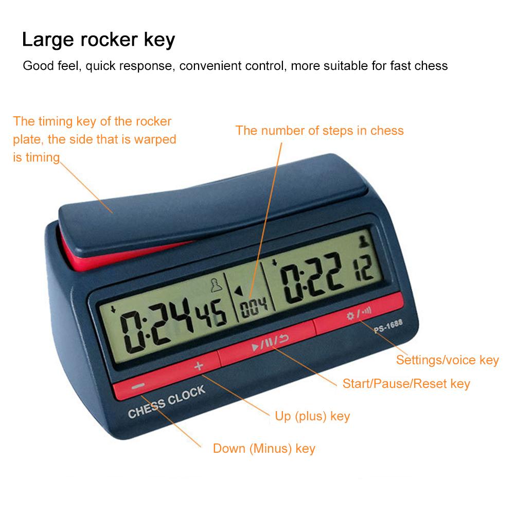 Board Game Clock Professional Stopwatch Board Clock Plastic Battery Powered Multifunctional Lightweight for Family Personal Use