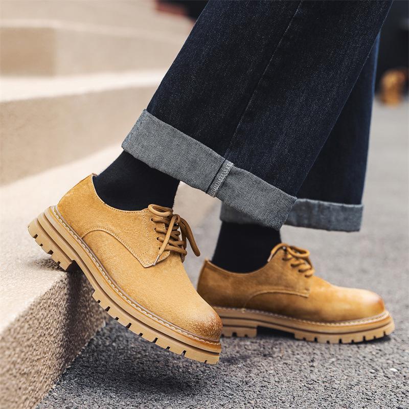 Мужская обувь осенняя ретро британская обувь дерби с большой головой, повседневная кожаная обувь с низким верхом, обувь Martin 4515-J
