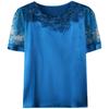 Lace Top Short-sleeved Women's Summer Satin New Versatile Silk Base Shirt Mulberry Silk Loose Shirt