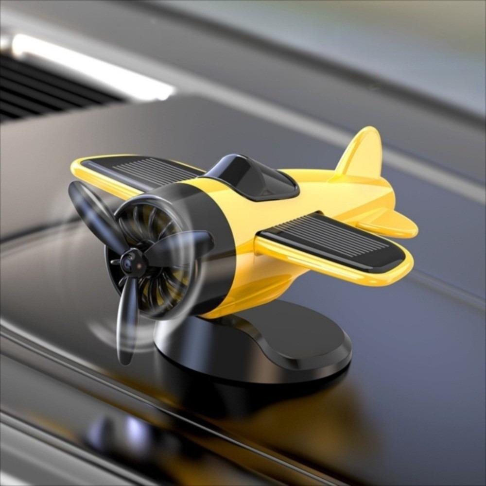 360° Rotary Car Center Console Decorations Solar Powered Aircraft Ornaments  Desktop Ornament