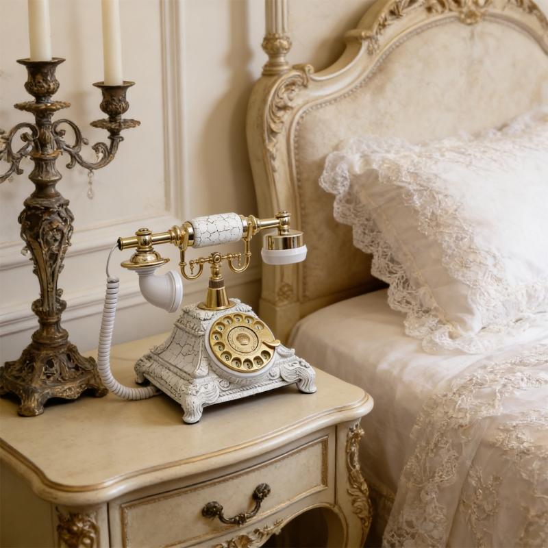 Классическая ретро модель телефона-реплики из смол с дисковым набором для декора стола, полки, фотосъемки