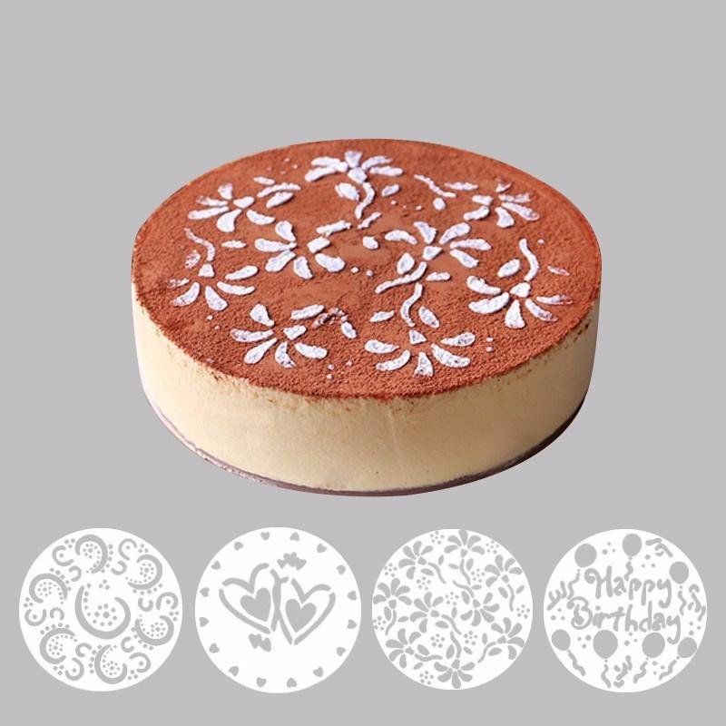 PVC Cake Stencils Birthday Printing Mold Decorating Wedding Party Kitchen Pastry Tools Accessories