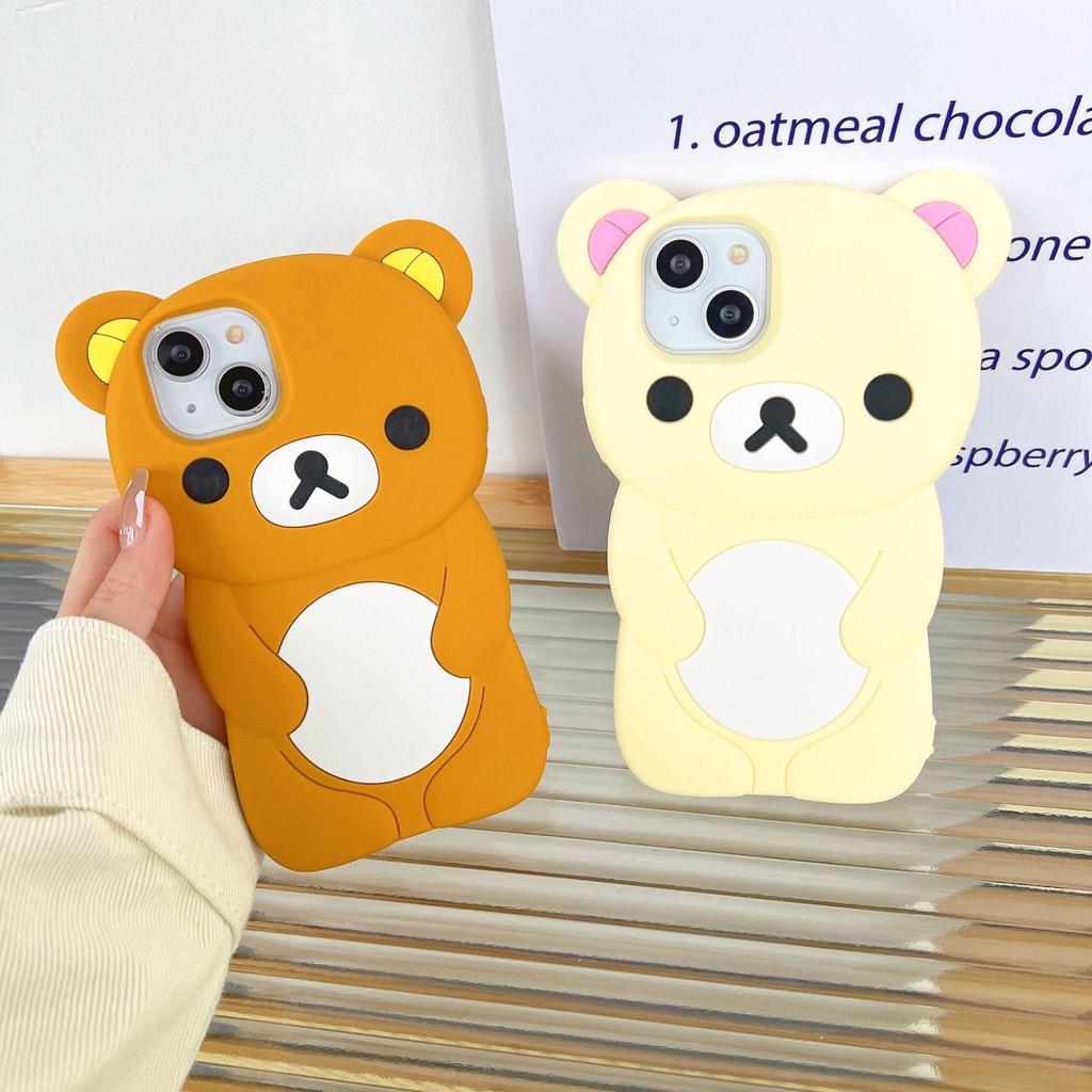 Rilakkuma 3D Силиконовый Чехол Полной Покрываемости для iPhone 11/12/13/14/15/Pro/Max
