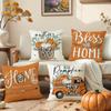 Autumn Harvest Series Pillow Cover Polyester Printed Pumpkin Cushion Cover Living Room Bedroom Decorative Cushion Cover