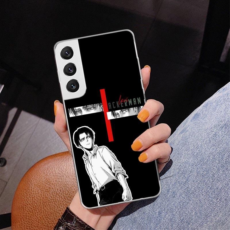 Attack Levi Phone Case For Samsung Galaxy S24 S25 Edge S26 Ultra S23 S22 S21 Plus S20 FE + Personalized Print Cover Galaxy S24 S