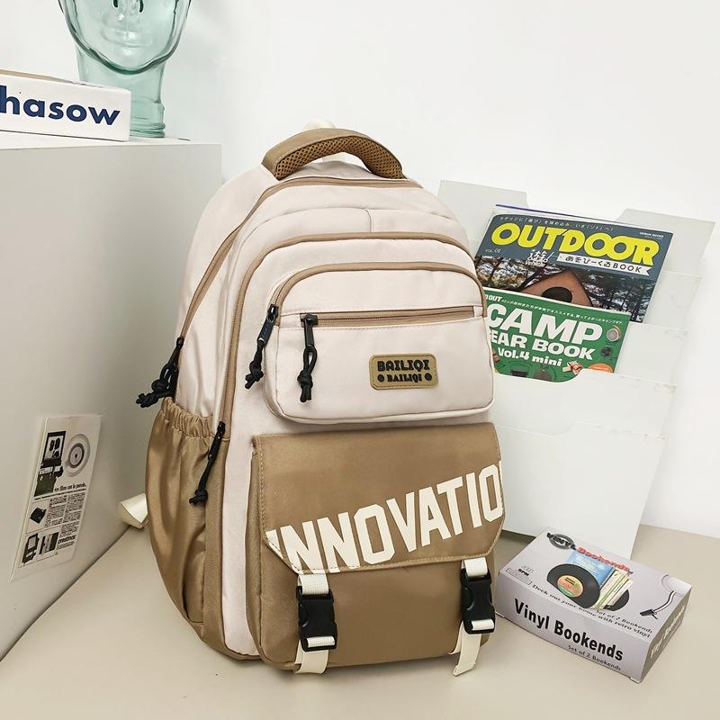 Schoolbag Backpack Air Cushion Shoulder Strap Support Board School Bag Junior High School Student School Bag Leisure Travel Multifunctiona