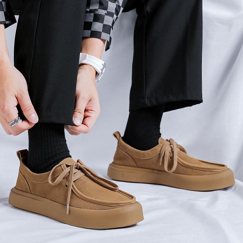 FashionCasual Genuine Leather Sneaker for Men Wear-Resistant Fashion Breathable Trendy All-match Outdoor Platform Sneakers Autumn Main