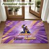 Crystal Velvet Square Rug Custom NameMelbourne Storm Pattern Non Slip Home Floor Decor Rug