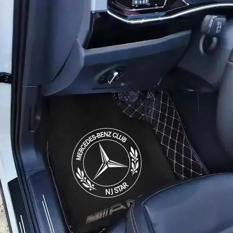 Автомобильная наклейка Для Benz Напольные коврики для автомобиля из ПУ-кожи Качественные водонепроницаемые Автомобильные коврики для ног Защитная накладка Для Mercedes Benz W204 W203 W211 W