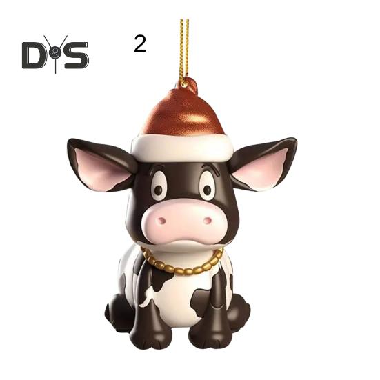 Качающееся молочное автомобильное зеркало, подвесное украшение в рождественской шапке, украшение для автомобиля, акриловые универсальные аксессуары для салона автомобиля