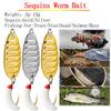 3Pcs Sequins Worm Bait Fly Fishing Accessories Bionics Bait With Rotating Sequins Fishing Goods Artificial Bait