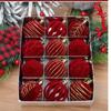 12pcs/Box Velvet Ball Christmas Tree Ornament Plastic New Year Christmas Gifts Boxes Pendant Hanging Ornament Pendant