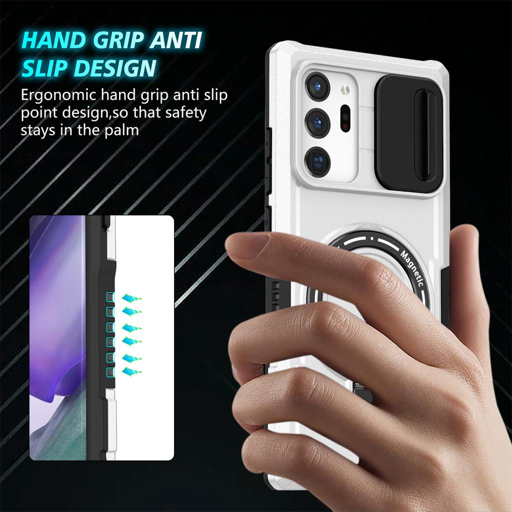 Magnetic Ring Wireless Charging Case For Samsung Galaxy S24 S23 S22 S21 Plus PLUG Ultra Stand Holder Back For Samsung Camera Lens Protect Cover