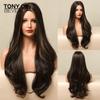 HAIRCUBE Белый Платиновый Смешанный Коричневый Синтетические Парики Длинные Волнистые Парики Из Натуральных Волос для Женщин Средняя Часть Ежедневные Термостойкие Парики