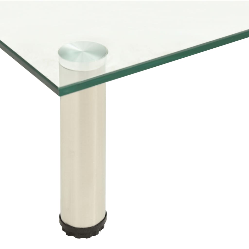 TV Stand 40 x 35 x 17 cm Transparent Tempered Glass