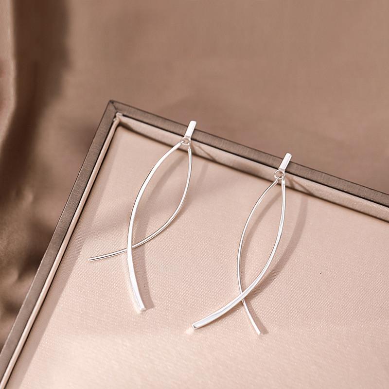 Line Chic Crossed Earrings Japanese Influence Sweet And Individual Charming