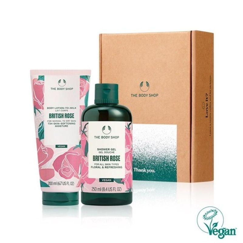 The Body Shop Набор по уходу за телом «Британская роза» (Гель для душа + Лосьон для тела)