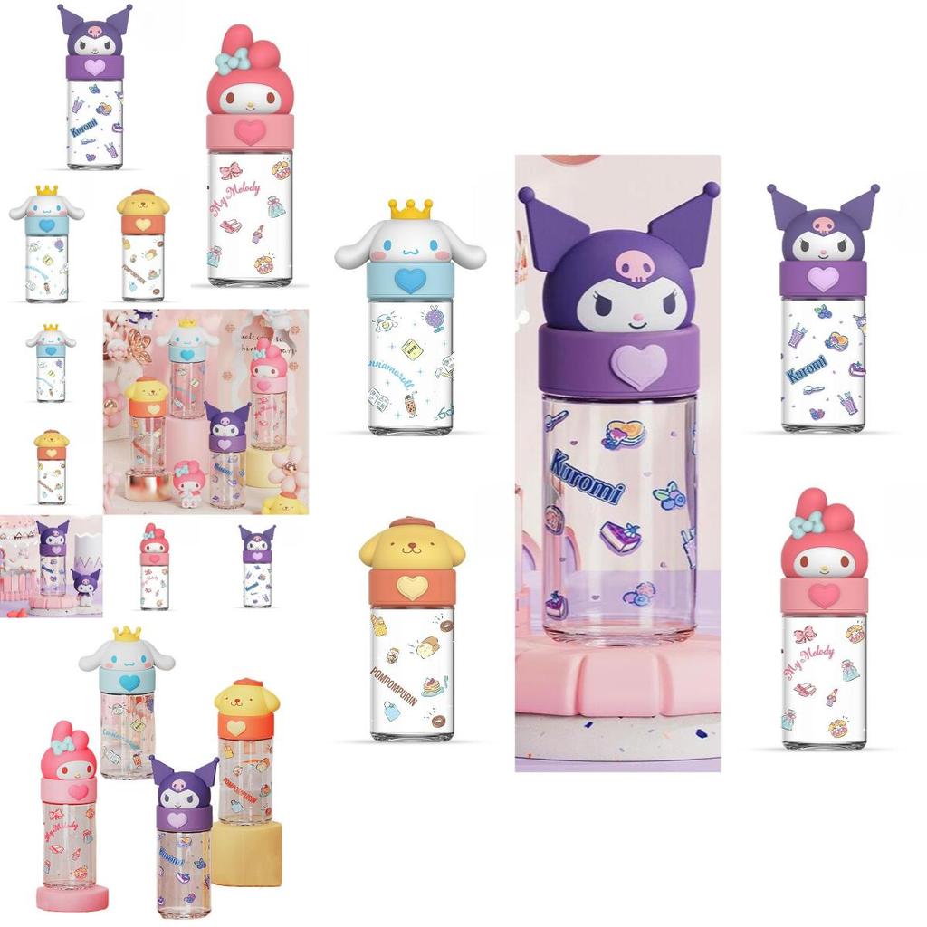 Милая стеклянная бутылка для воды Sanrio Kuromi Cinnamoroll, высококачественная кружка с мультяшной тематикой