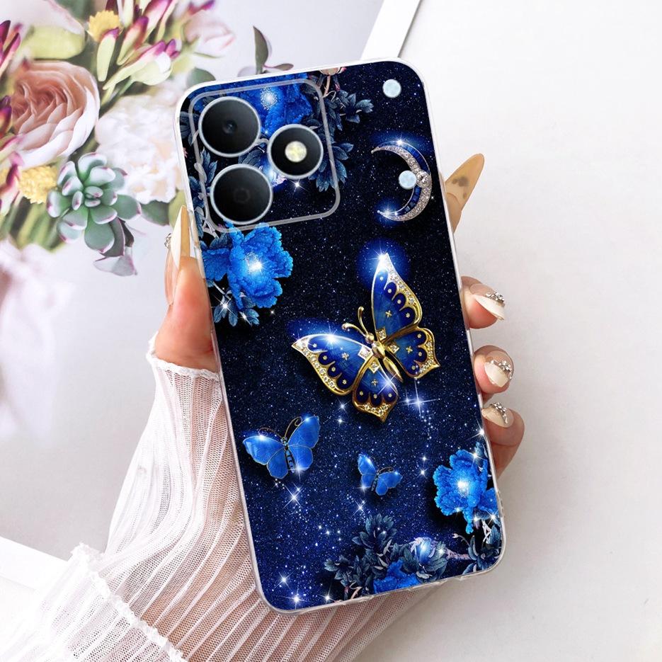 Чехол для Realme Note 80 4G RMX5388 Милый Кот Цветы Рисованный Чехол Мягкий Силиконовый Чехол Для Realme Note 80 Note80 Задняя Крышка Fundas