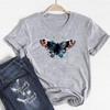 (Asian Size)Lovely Butterfly Tee Top Fashion T Shirt Clothing Casual 90s Style Trend Short Sleeve Women Print Lady Female Graphic T-shirt