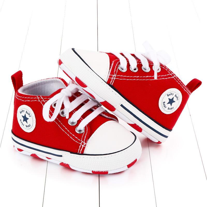 Baby shoes spring and autumn 0-1 years old male and female baby casual canvas toddler shoes babyshoes 2486 total black 12cm