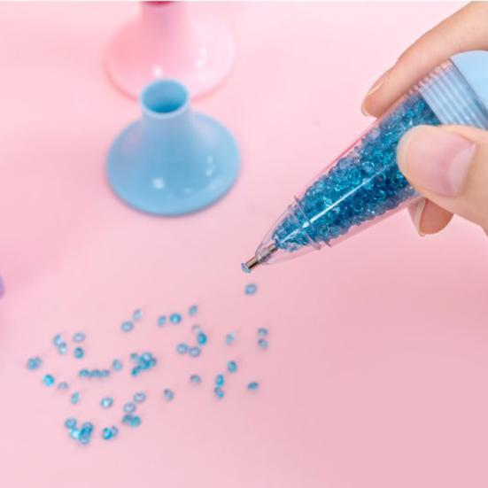 Vase Shaped 5D DIY Painting Point Drill Pen with Diamonds Cross