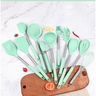 12 шт. силиконовая кухонная утварь с антипригарным покрытием кухонная утварь набор лопатка для взбивания яиц набор инструментов для приготовления пищи