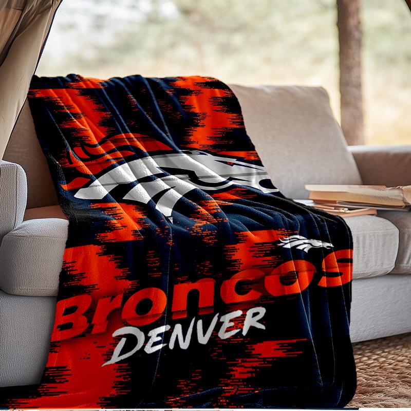 Denver Broncos Logo Blanket Outdoor Flannel Blanket for Camping, Hiking, Garden Parties, Picnic Essentials,gift for family and friends