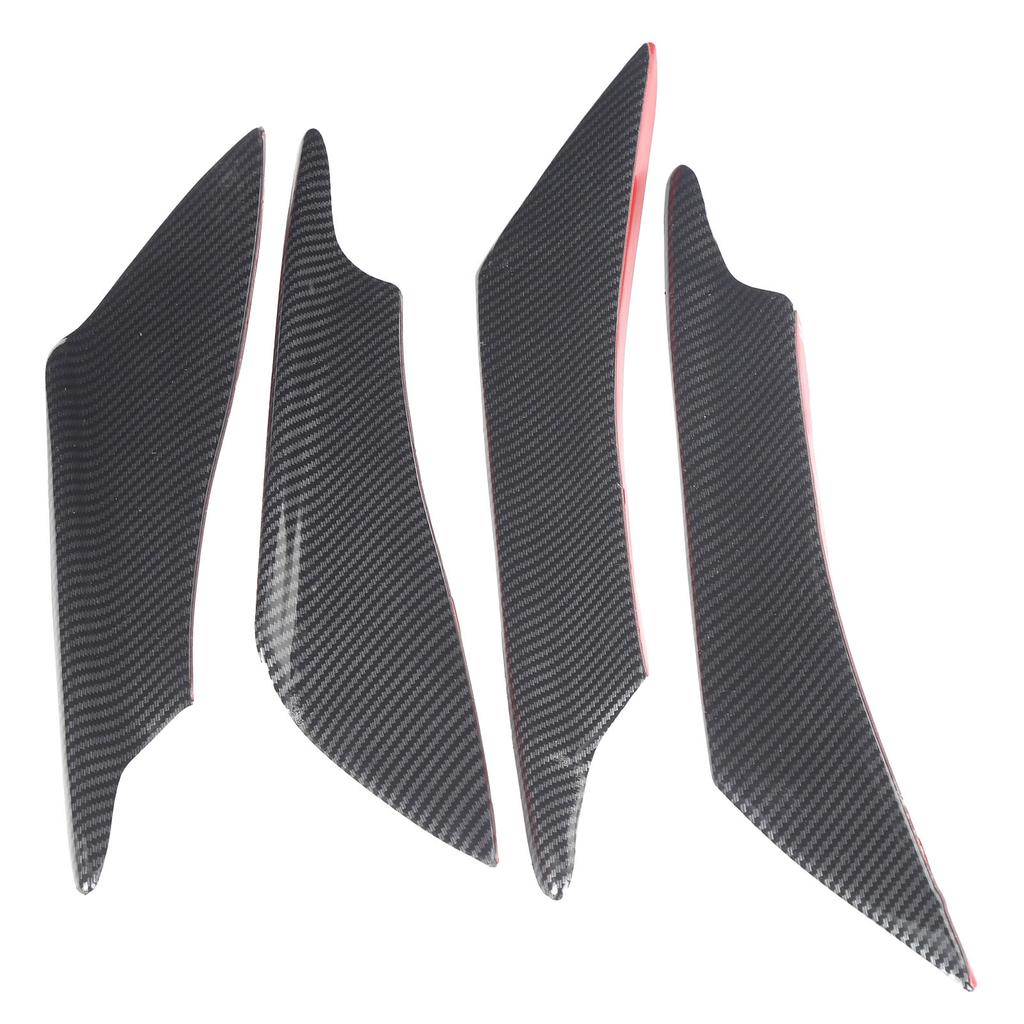 4Pcs Universal Front Bumper Spoiler Lip Splitter Fin Carbon Fiber Style Car Exterior Body Kits