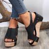 2024 Roman Open Toe Shoes Platform Sandals Women Summer Retro Peep Toe Thick Bottom Wedge Shoes Women Casual High Heel Sandals Size43
