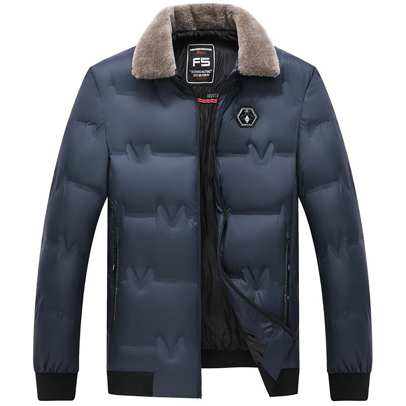 Men's Windproof Bomber Jacket Winter Warm Padded Thick Outwear Flight Coats Fleece Lapel Jackets for Male Plus Size
