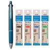 Набор ручек Mitsubishi Pencil Jetstream Синие стержни SXR8005K Оригинальная наклейка с логотипом Многофункциональная 4&1 (Бирюзовый MSXE5-1000 0,5 мм) + 4 цвета (Черный, Красный,