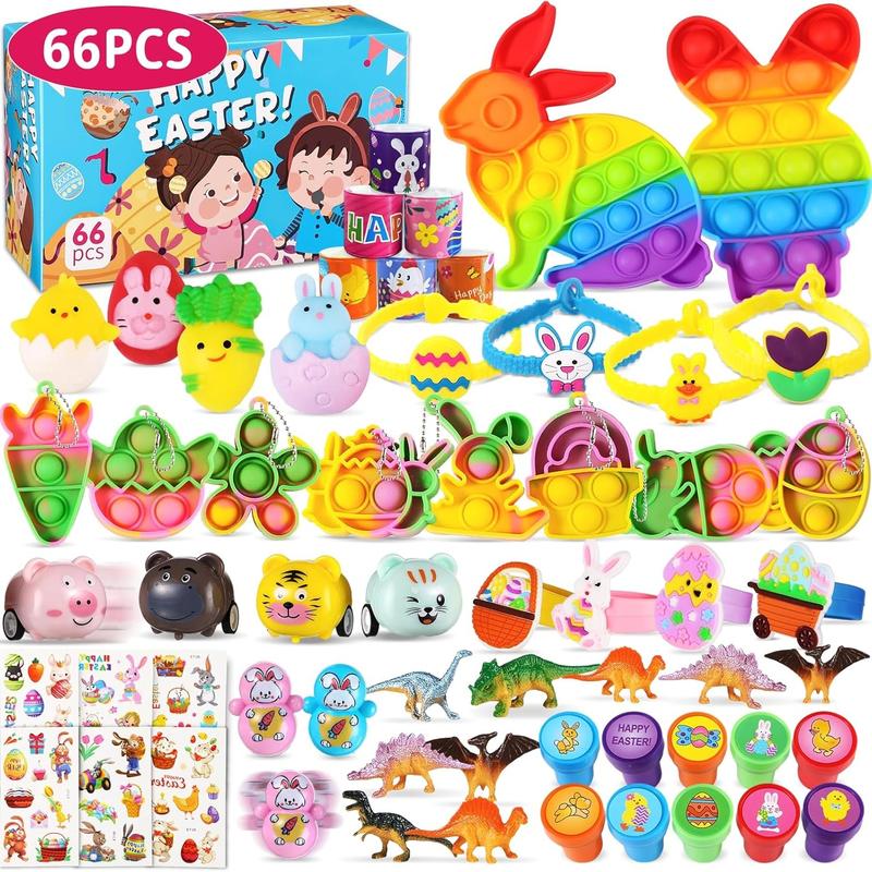 36/48/66 Упаковка Красочные Предварительно Наполненные Пасхальные Яйца с Игрушки Фиджет Для Охоты На Пасхальные Яйца