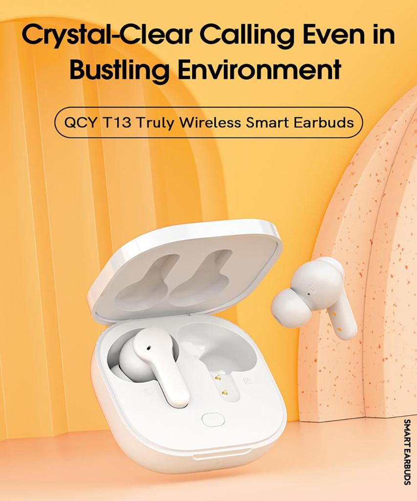QCY T13 Bluetooth-наушники V5.1 Беспроводные TWS наушники с сенсорным управлением 4 микрофона ENC HD гарнитура для вызовов Настройка приложения