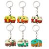 10Pcs Campers Keychain Soft Silicone Motorhome Charm Keyring for Camping Enthusiasts Portable Backpacks Accessory