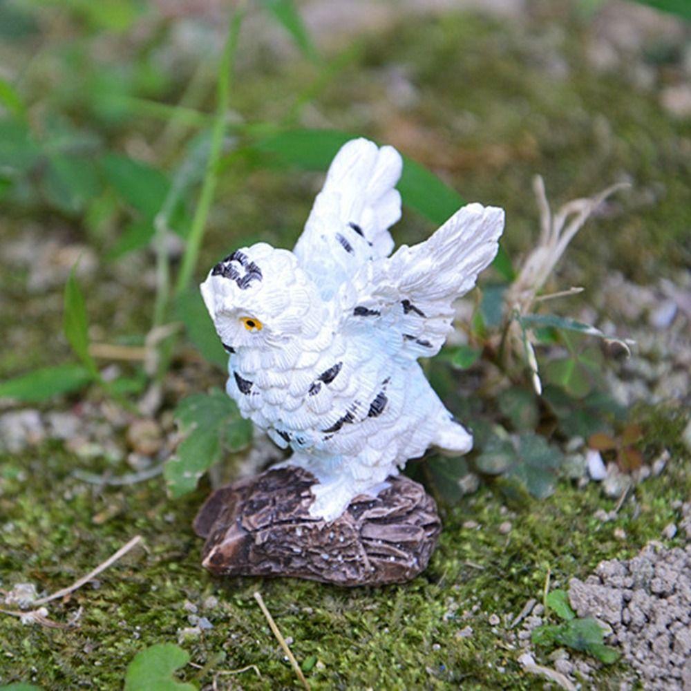 Сова Сова Фигурка Смола Смоляные Поделки Мини Микро Пейзаж Домашний Декор