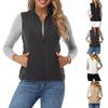 Women's Fashion Casual Zipper Sleeveless Solid Color Thickened Vest Jacket