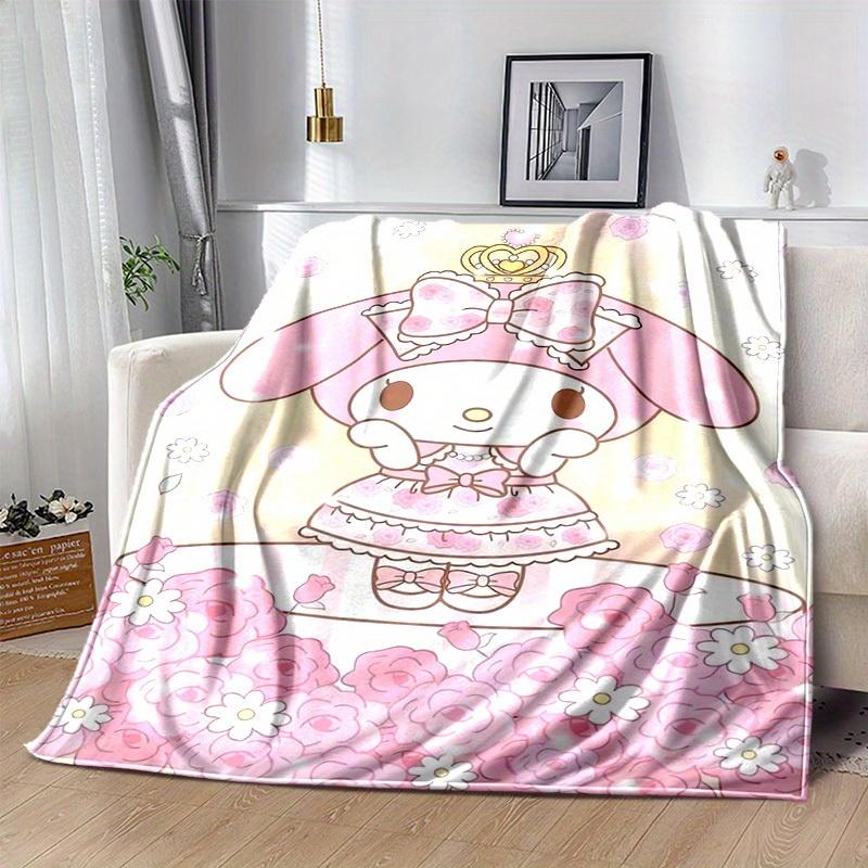1pc, Sanrio Charming Bunny Home Decor: Cozy Flannel Blanket for Bedroom, Living Room, Travel, Camping, Car, Beach, Office Naps – Perfect Gift & Outdoo