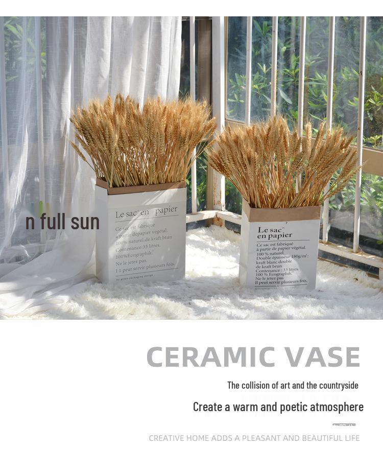 Natural Wheat Ear Dried Flower Bouquet: Barley Decor for Living Room, Bedroom, or Shop