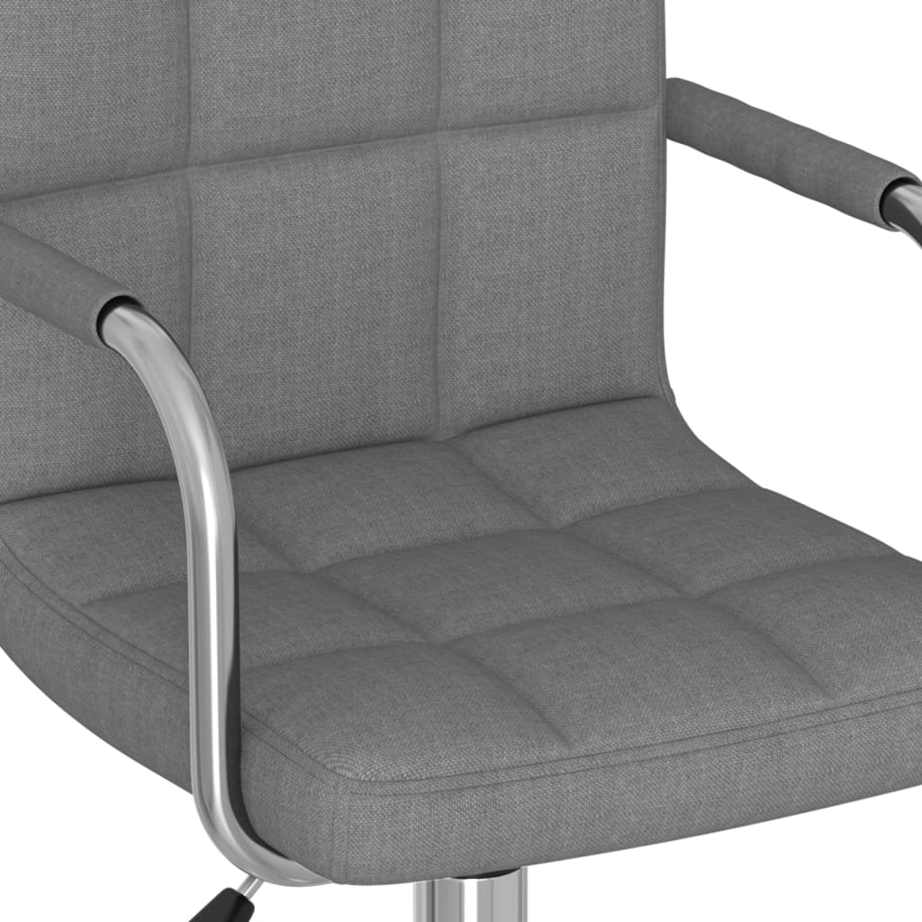 Dining Chair Swivel Light Grey Fabric