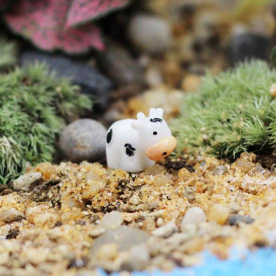 40 шт., миниатюрные фигурки коровы из смолы, яркий внешний вид, мини-статуи коровы, милые садовые украшения в виде коровы, модель животных